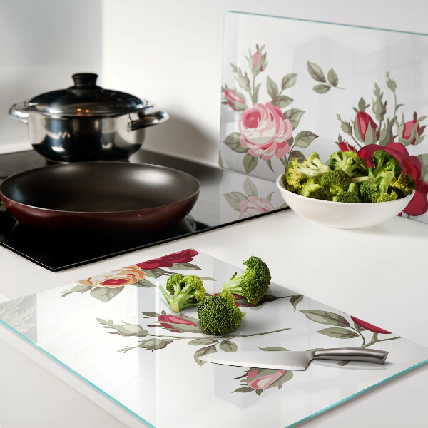 Snijplanken glas Vintage rozen