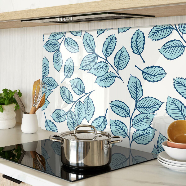 Glazen snijplanken Bladeren in verschillende tinten blauw