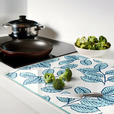 Glazen snijplanken Bladeren in verschillende tinten blauw