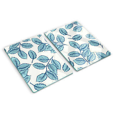 Glazen snijplanken Bladeren in verschillende tinten blauw