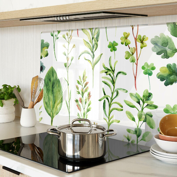 Snijplanken van glas Plantenpatronen in verschillende tinten groen