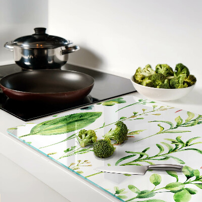 Snijplanken van glas Plantenpatronen in verschillende tinten groen