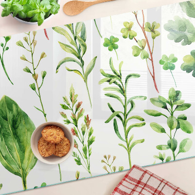 Snijplanken van glas Plantenpatronen in verschillende tinten groen