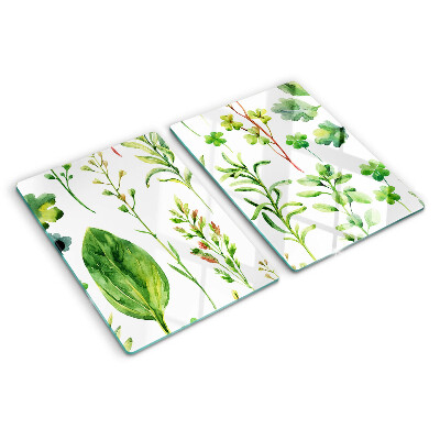 Snijplanken van glas Plantenpatronen in verschillende tinten groen