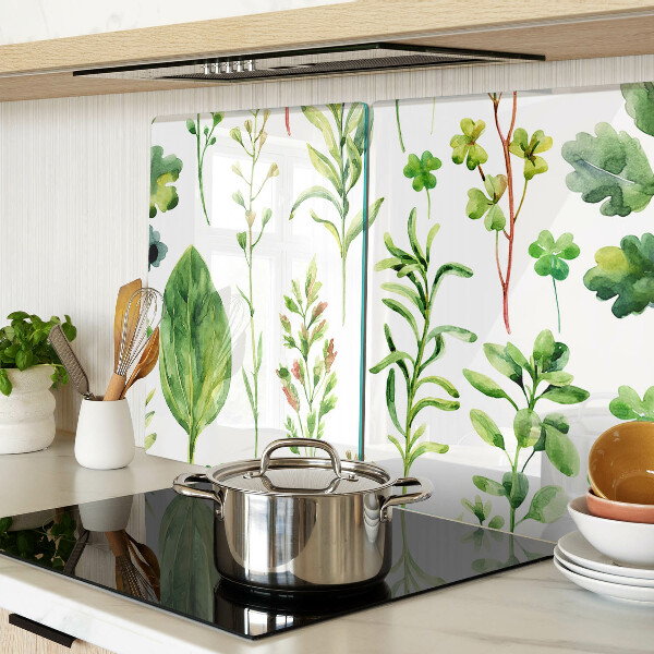 Snijplanken van glas Plantenpatronen in verschillende tinten groen