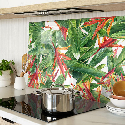 Glazen snijplanken Tropische bladeren en bloemen