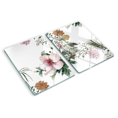 Snijplanken glas Bloemenpatroon met hibiscus