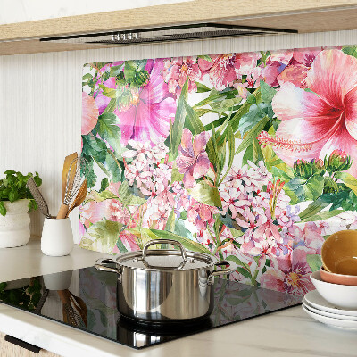 Glazen snijplanken Tropisch bloemenpatroon