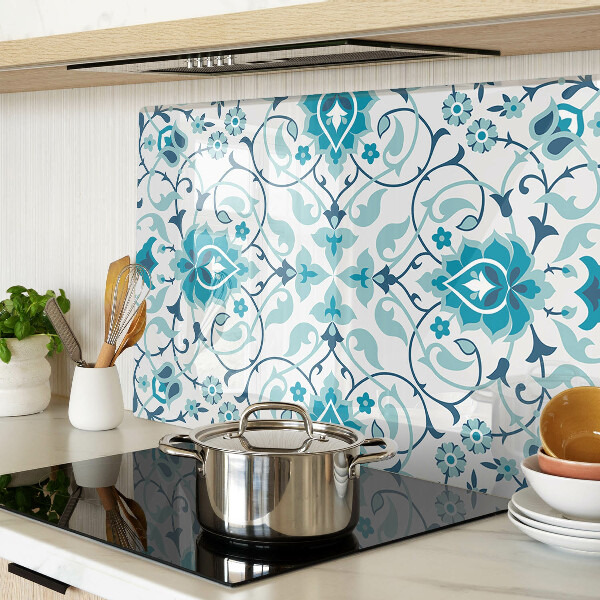 Snijplanken van glas Bloemenpatroon in verschillende blauwtinten