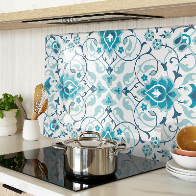 Snijplanken van glas Bloemenpatroon in verschillende blauwtinten