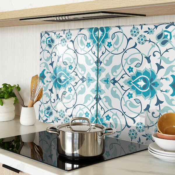 Snijplanken van glas Bloemenpatroon in verschillende blauwtinten