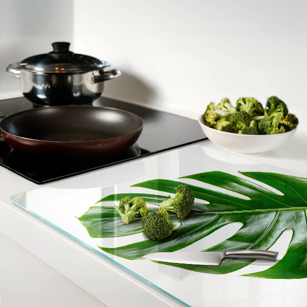 Snijplanken van glas Monstera-bladeren