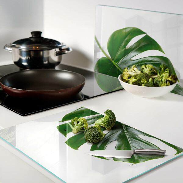 Snijplanken van glas Monstera-bladeren