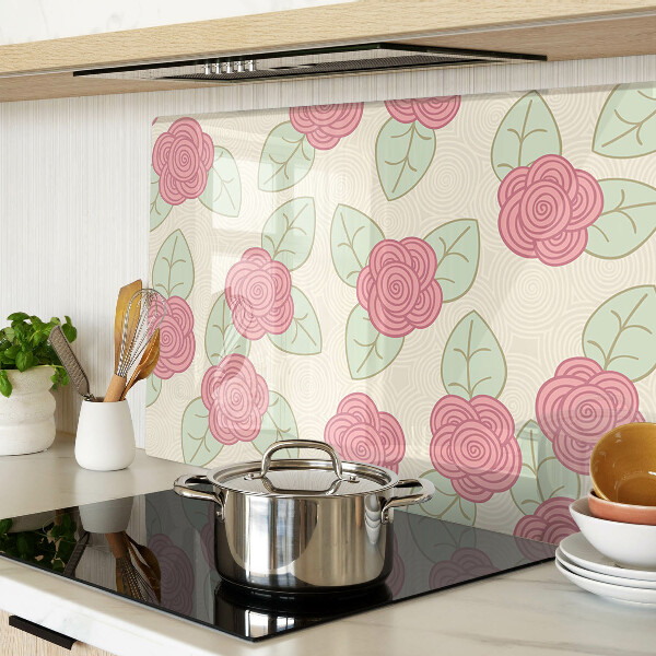 Glazen snijplanken Rozen op de bladeren