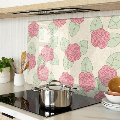 Glazen snijplanken Rozen op de bladeren