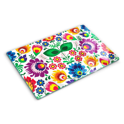 Snijplanken van glas Bloemenpatroon in volksstijl