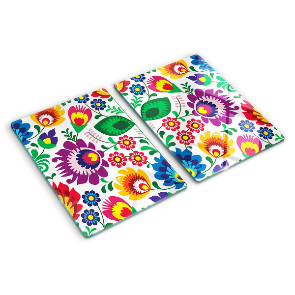 Snijplanken van glas Bloemenpatroon in volksstijl