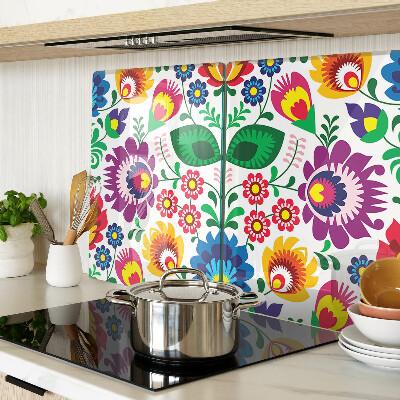 Snijplanken van glas Bloemenpatroon in volksstijl