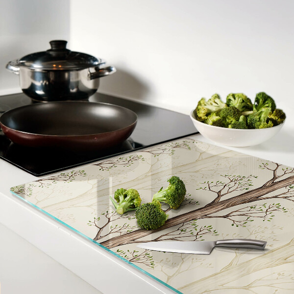 Glazen snijplanken Boomtakken met bladerpatroon