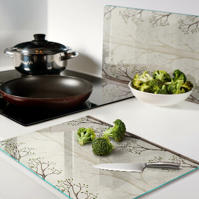 Glazen snijplanken Boomtakken met bladerpatroon