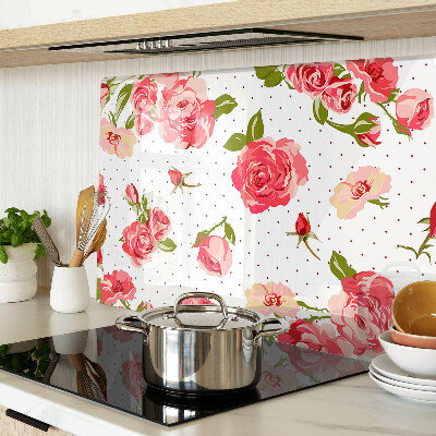 Snijplanken van glas Rozen op een witte achtergrond