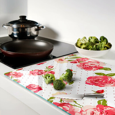 Snijplanken van glas Rozen op een witte achtergrond