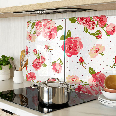 Snijplanken van glas Rozen op een witte achtergrond