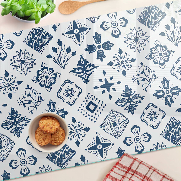 Glazen snijplanken Bloemenmotief in volksstijl