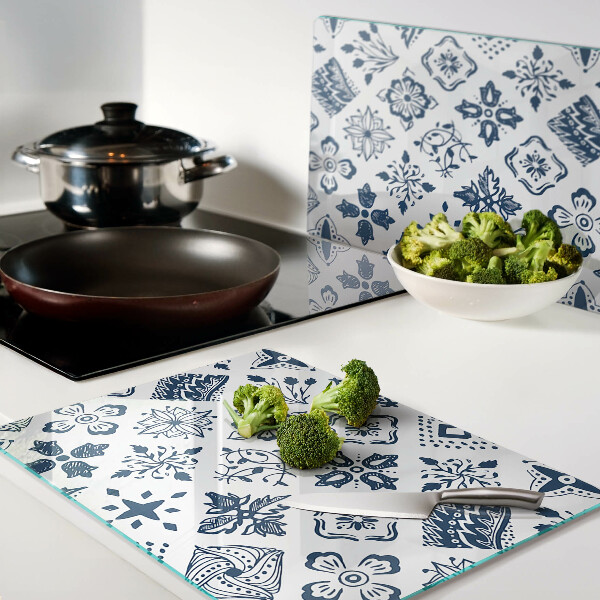 Glazen snijplanken Bloemenmotief in volksstijl