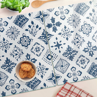 Glazen snijplanken Bloemenmotief in volksstijl