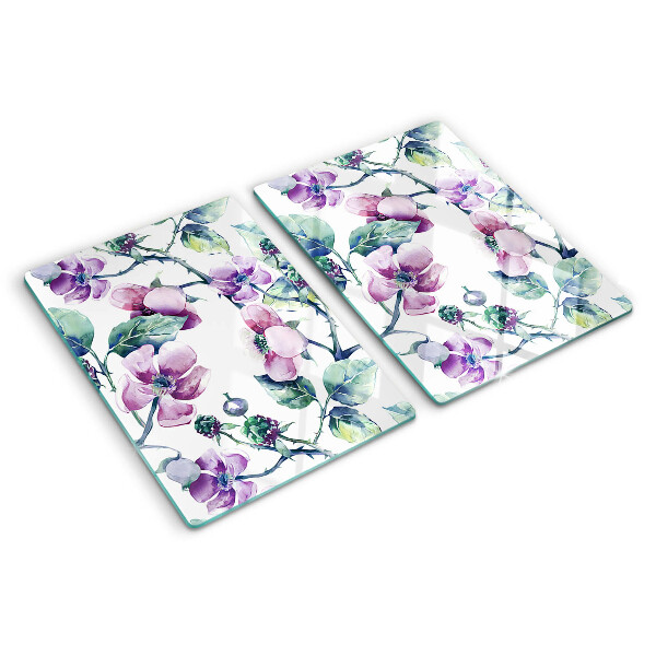 Glazen snijplanken Magnolia bloemenpatroon