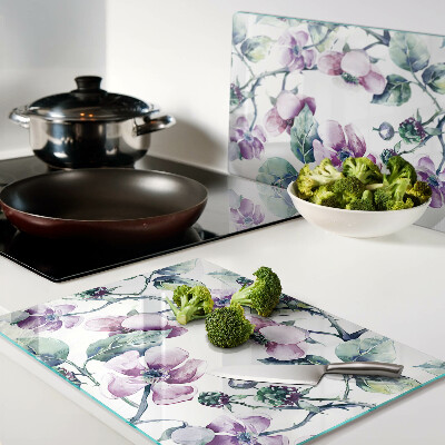 Glazen snijplanken Magnolia bloemenpatroon