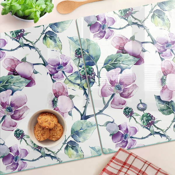 Glazen snijplanken Magnolia bloemenpatroon