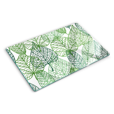 Snijplanken van glas Bladeren in verschillende tinten groen