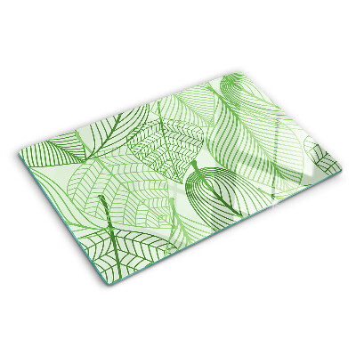 Snijplanken van glas Bladeren in verschillende tinten groen