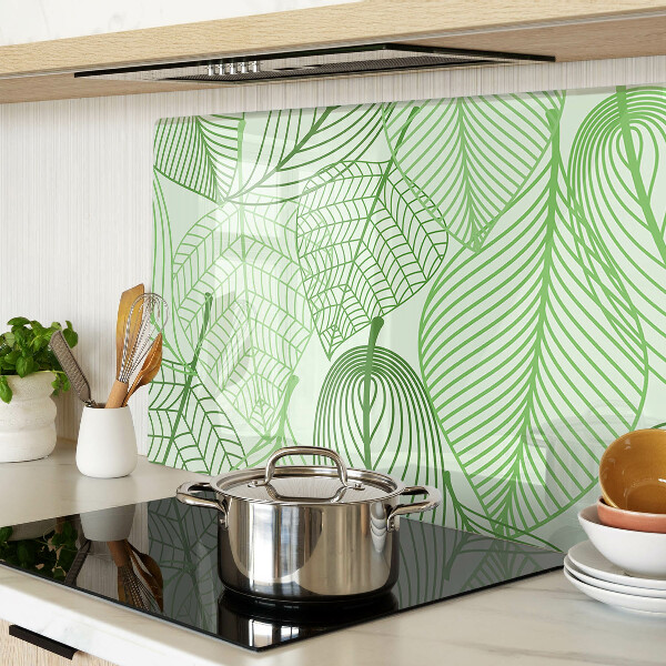 Snijplanken van glas Bladeren in verschillende tinten groen