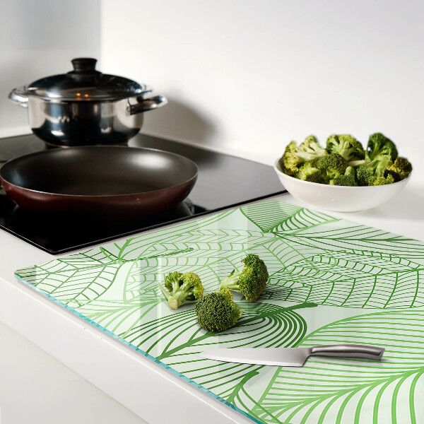 Snijplanken van glas Bladeren in verschillende tinten groen