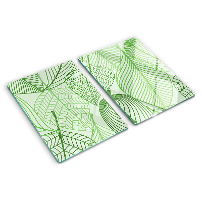 Snijplanken van glas Bladeren in verschillende tinten groen