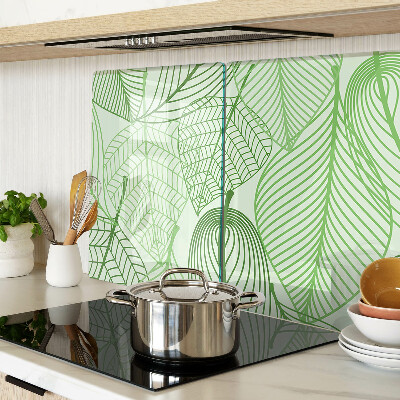 Snijplanken van glas Bladeren in verschillende tinten groen