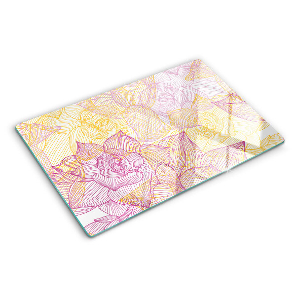 Snijplanken glas Bloemenpatroon in pastelkleuren