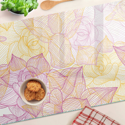 Snijplanken glas Bloemenpatroon in pastelkleuren