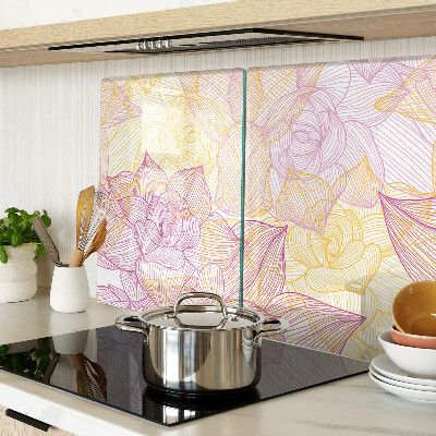 Snijplanken glas Bloemenpatroon in pastelkleuren