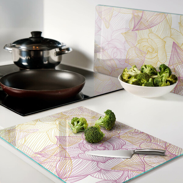 Snijplanken glas Bloemenpatroon in pastelkleuren