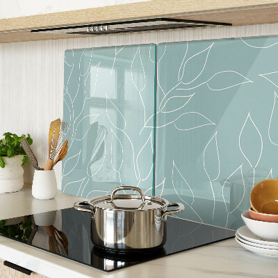 Glazen snijplanken Bladeren op de achtergrond