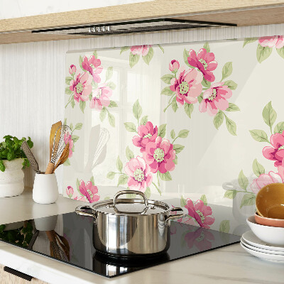 Snijplanken van glas Bloemen in verschillende tinten roze