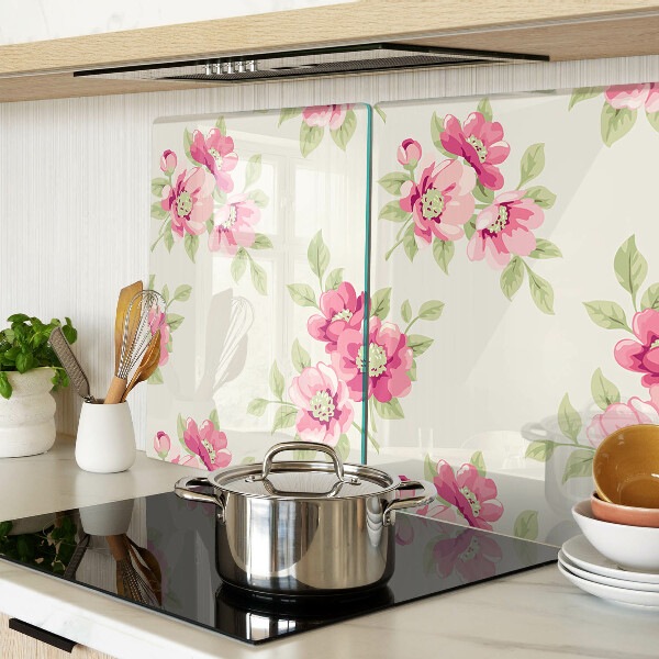 Snijplanken van glas Bloemen in verschillende tinten roze