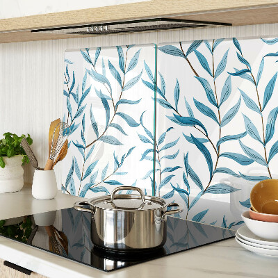 Snijplanken glas Bladeren in verschillende tinten blauw