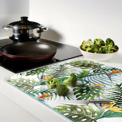 Glazen snijplanken Tropische bladeren en bloemen