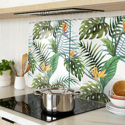 Glazen snijplanken Tropische bladeren en bloemen