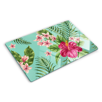 Glazen snijplanken Tropisch bloemenpatroon
